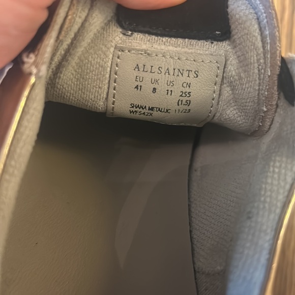 All Saints Gold Patent Leather Sneakers - Picture 8 of 8